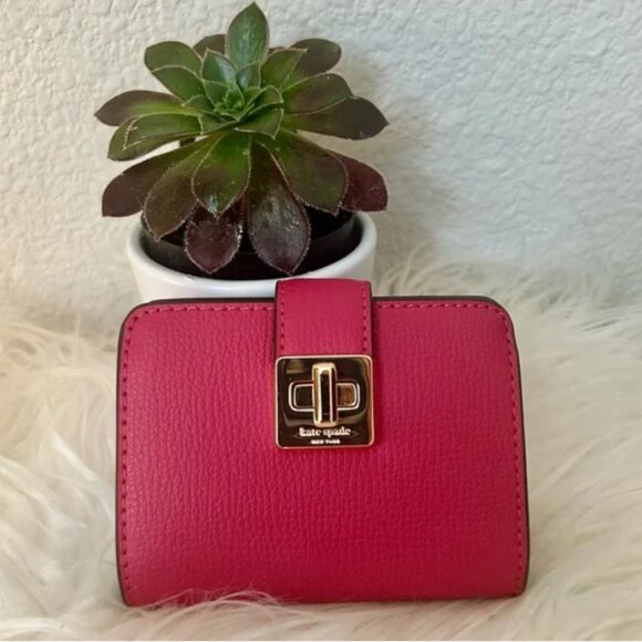 kate spade Phoebe Refined Leather Card Case Rose Oil NWOT - Picture 1 of 3